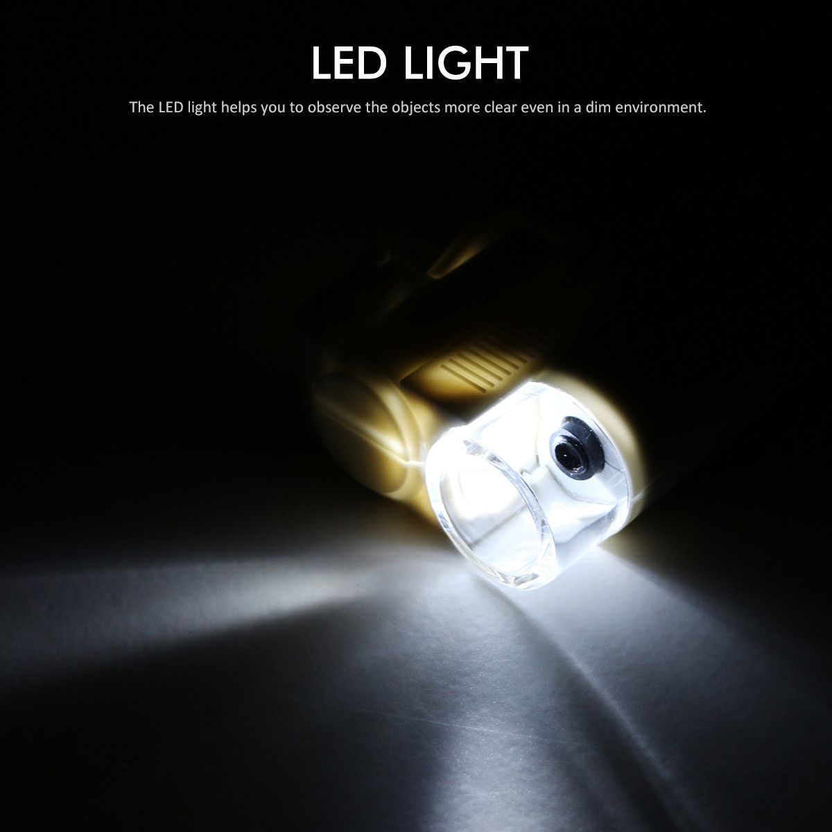 100X/80X/40X Portable Microscope Loupe Reading Magnifier Lens Magnifying Glasses Tool With LED Illuminant 80 Times
