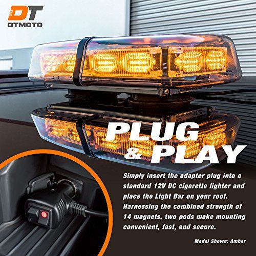 12 36W Blue White LED Strobe Warning Mini Light Bar  Waterpr
