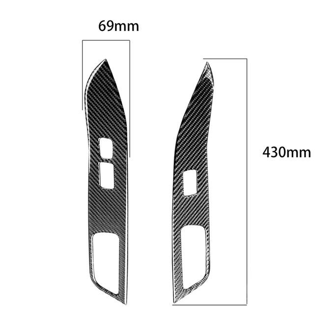 7Pcs Carbon Fiber Window Lift Panel Trim Lock Frame Covers-