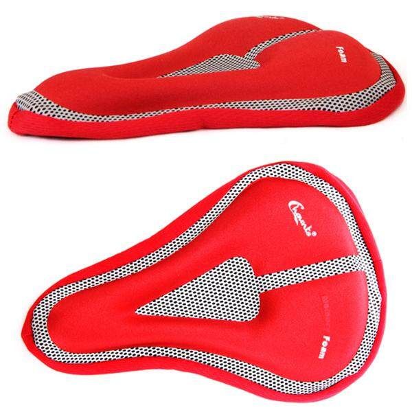 Bike Bicycle Saddle Cover Memory Foam Seat Pad Accessories Red