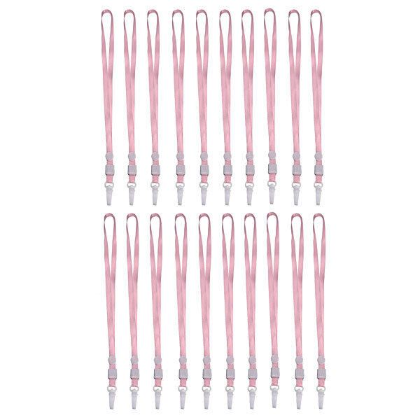 20 Pcs Neck Strap Lanyard For Identity ID Card Name Badge Keys Holder Pink