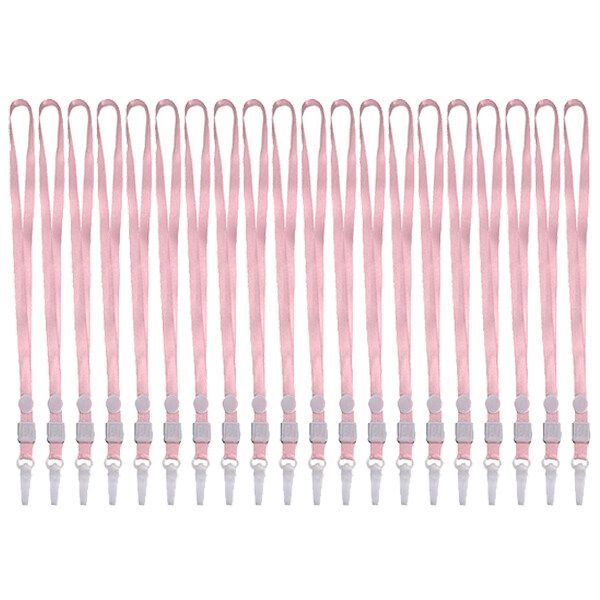 20 Pcs Neck Strap Lanyard For Identity ID Card Name Badge Keys Holder Pink