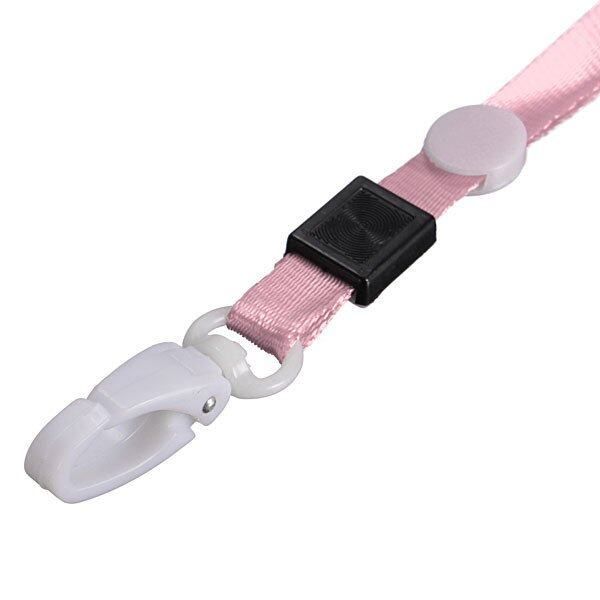 20 Pcs Neck Strap Lanyard For Identity ID Card Name Badge Keys Holder Pink