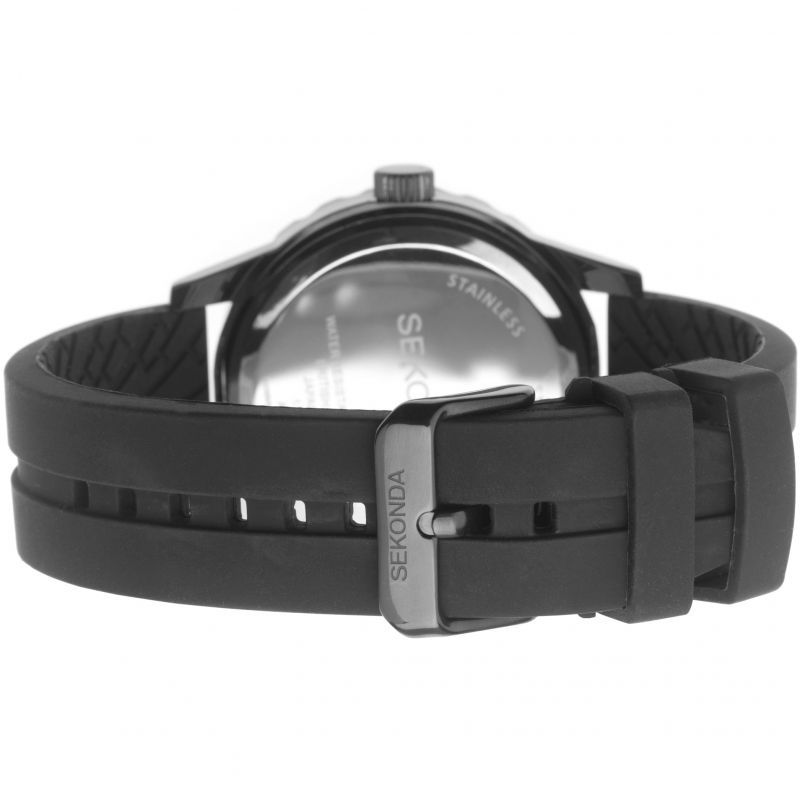 1372 Men's Blue Dial Black Rubber Strap Watch
