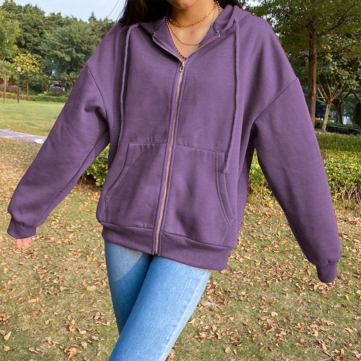 Womens Hoodie Jacket Fashion Lightweight  2XL