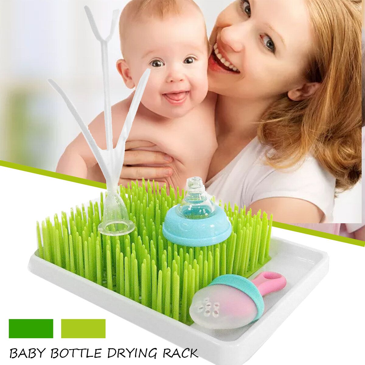 Infant Baby Bottle Feeding Holder Drying Rack Grass Countertop Plastic Type 3