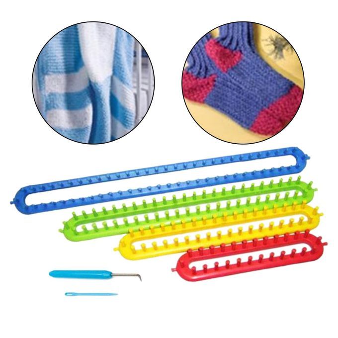 Long Ring Knitting Loom Set With Crochet Hook And Plastic Craft