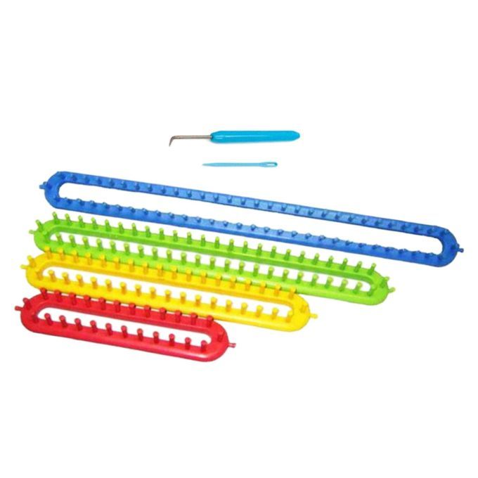Long Ring Knitting Loom Set With Crochet Hook And Plastic Craft