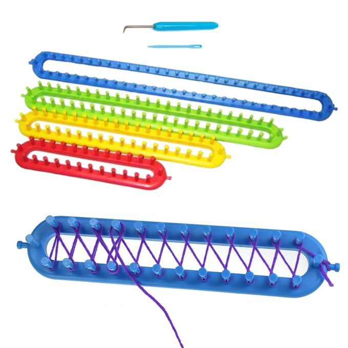 Long Ring Knitting Loom Set With Crochet Hook And Plastic Craft