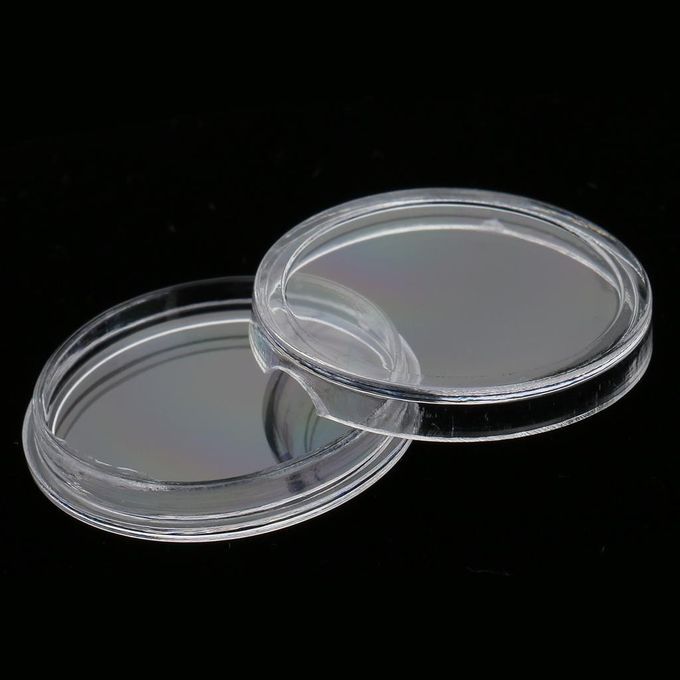 3x100pcs Clear Round Plastic Coin  Container Storage Holder