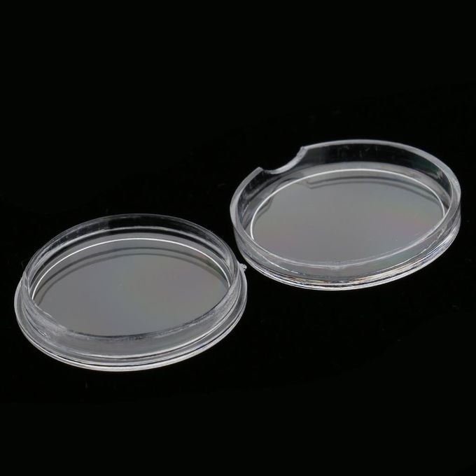 3x100pcs Clear Round Plastic Coin  Container Storage Holder