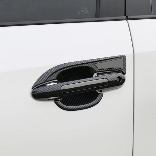 ABS Carbon Fiber Exterior Door Handle Stickers, Door Bowl Handle Cover Trim Stickers For Toyota RAV4 Refit 20 21 Car Accessories