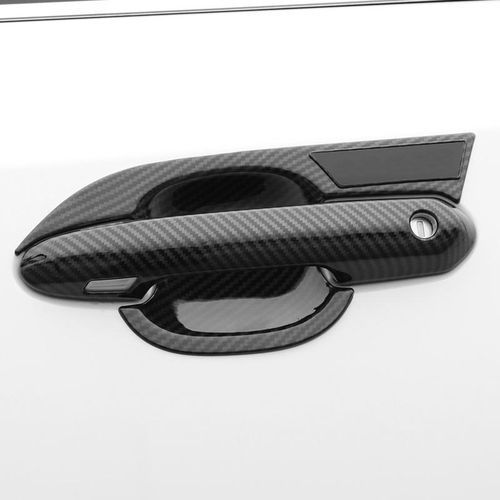 ABS Carbon Fiber Exterior Door Handle Stickers, Door Bowl Handle Cover Trim Stickers For Toyota RAV4 Refit 20 21 Car Accessories