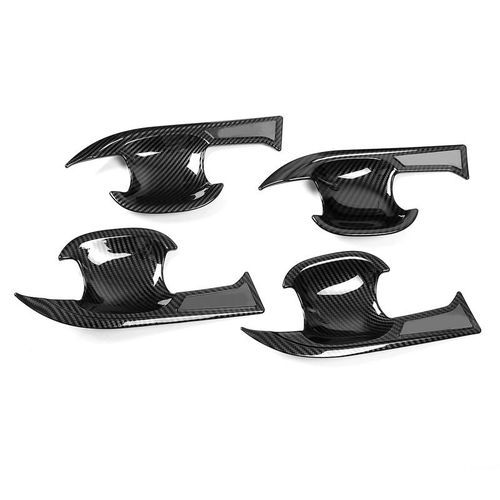 ABS Carbon Fiber Exterior Door Handle Stickers, Door Bowl Handle Cover Trim Stickers For Toyota RAV4 Refit 20 21 Car Accessories
