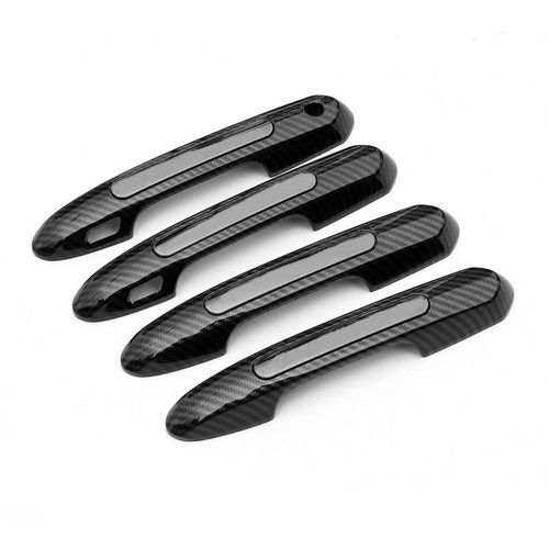 ABS Carbon Fiber Exterior Door Handle Stickers, Door Bowl Handle Cover Trim Stickers For Toyota RAV4 Refit 20 21 Car Accessories