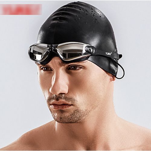 HD Waterproof Anti-Fog Glasses Swimming Kit - Blk