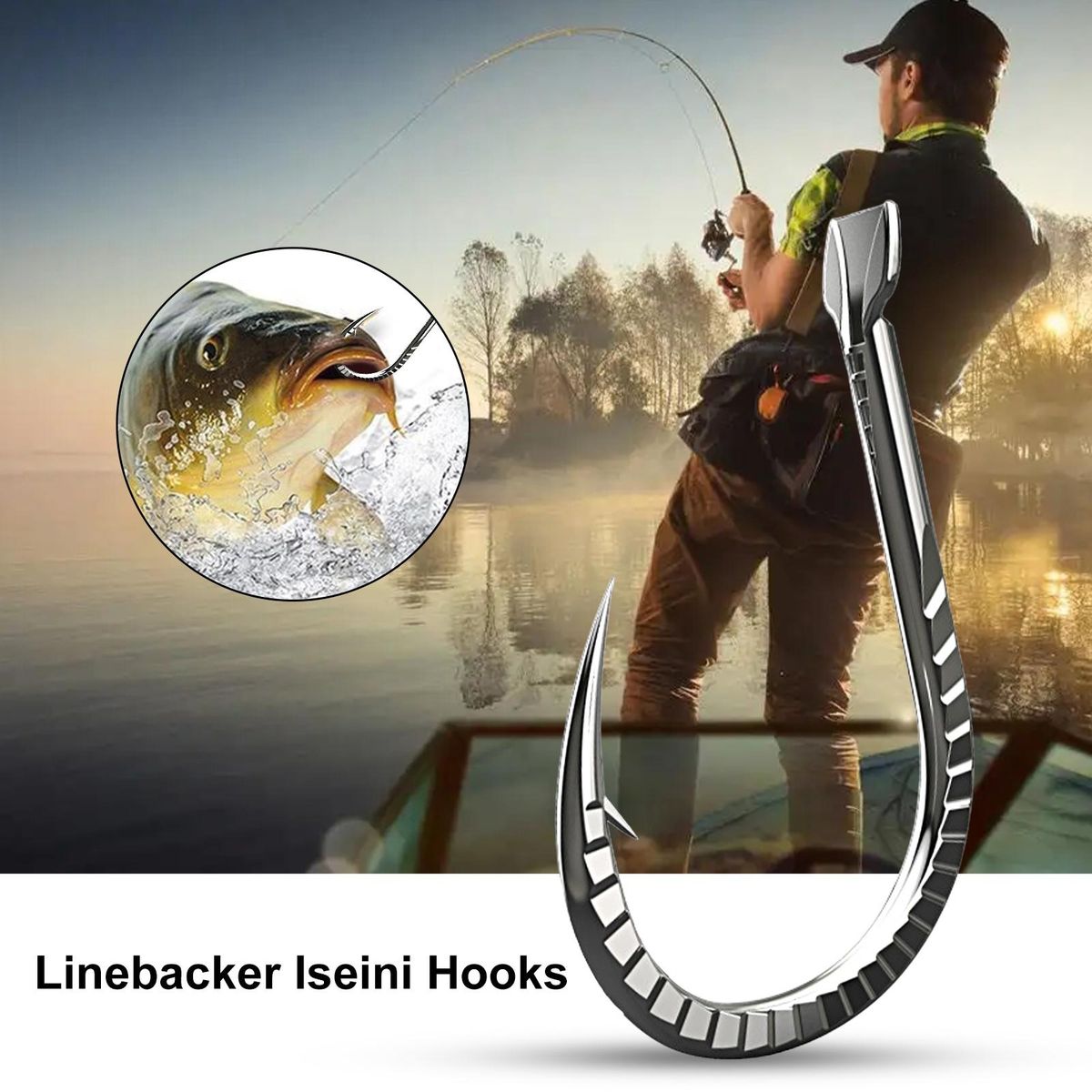 30PcsSet Fishing Hooks High Hardness Silver Carp Barbed Hooks