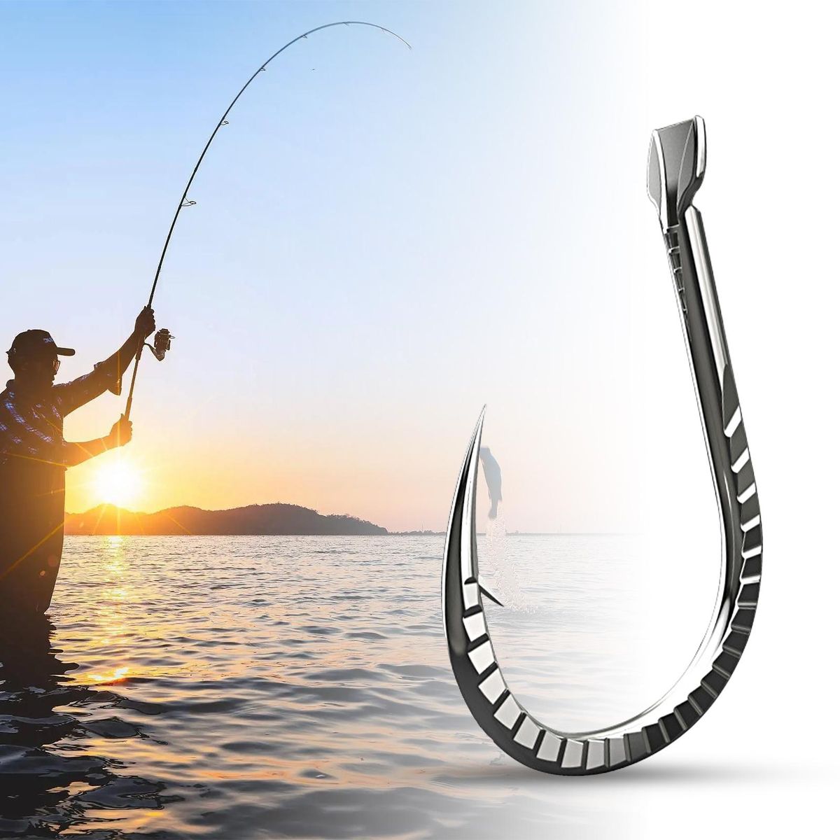 30PcsSet Fishing Hooks High Hardness Silver Carp Barbed Hooks