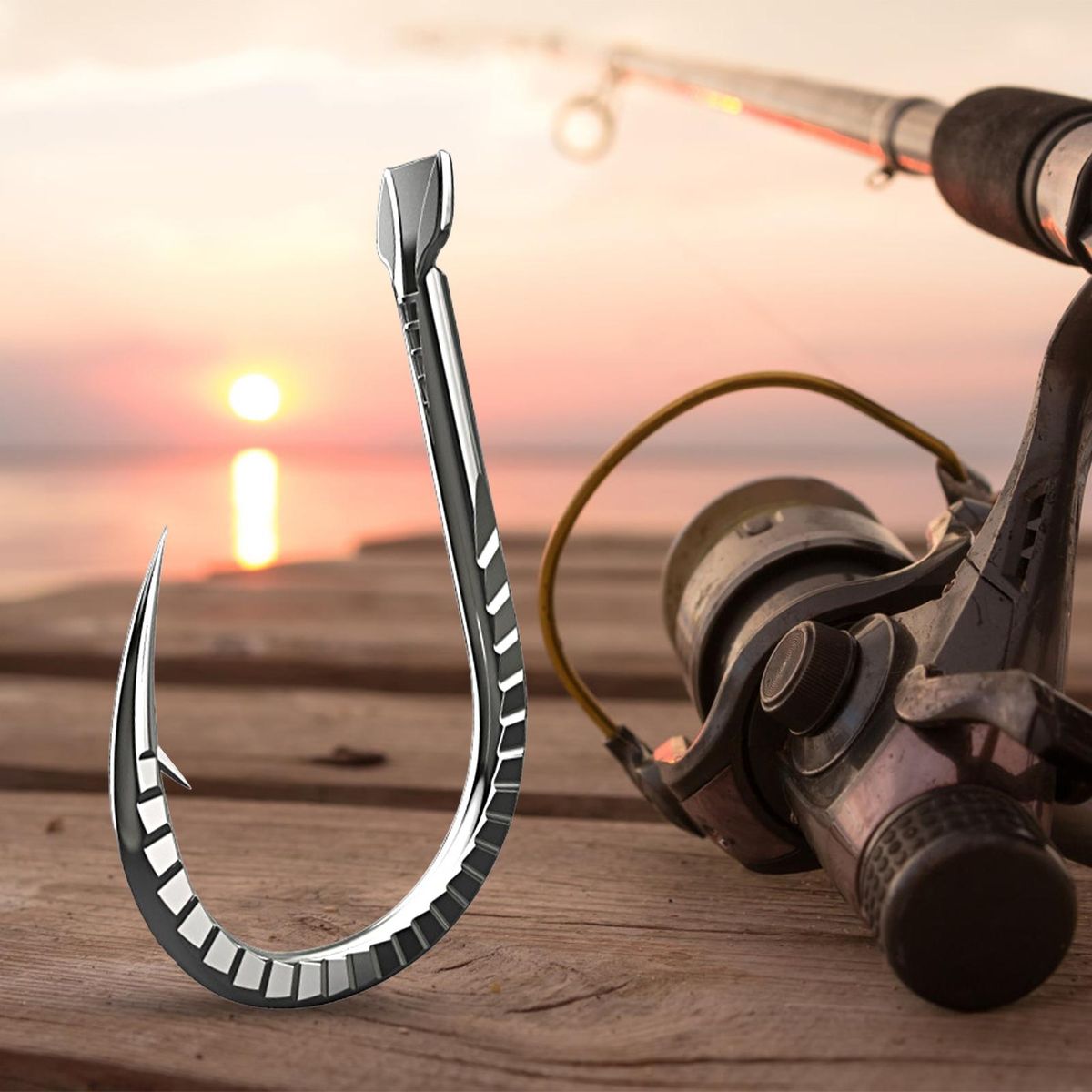 30PcsSet Fishing Hooks High Hardness Silver Carp Barbed Hooks