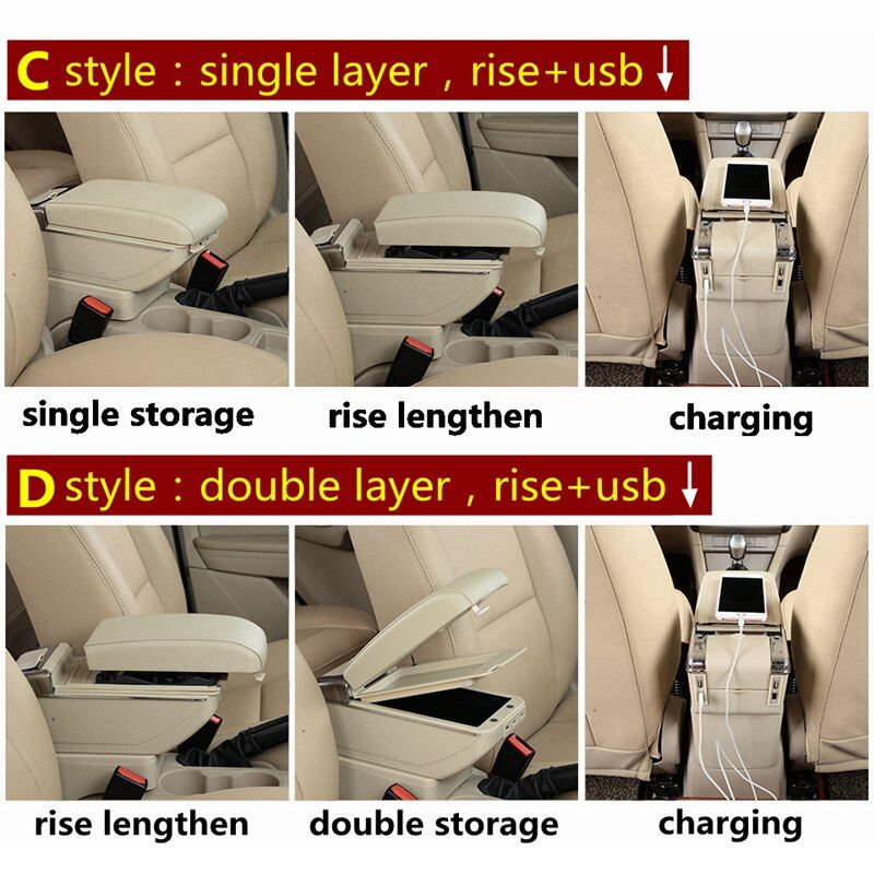 Car Arm Rest Storage Box For Toyota Yaris Vitz 1998-2005