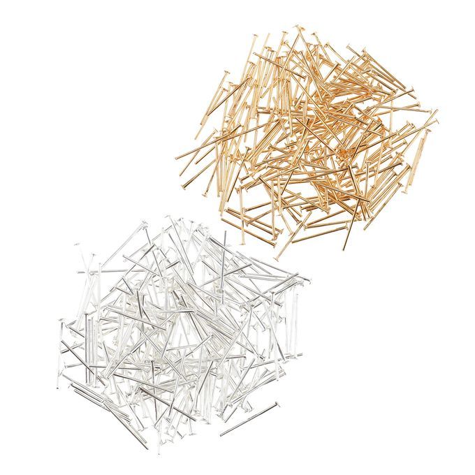 400pcs Jewelry Design Repair Needles Silver Gold Plated Flat Head Pins
