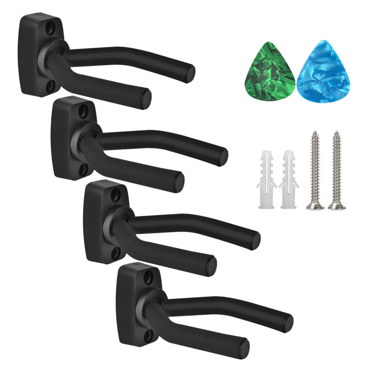 4Pcs Guitar Hangers Wall Mount Guitar Holder Guitar Ukulele