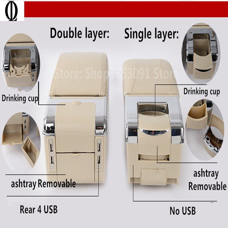 For Toyota Corolla Verso Armrest Box Rest Rotatable Storage