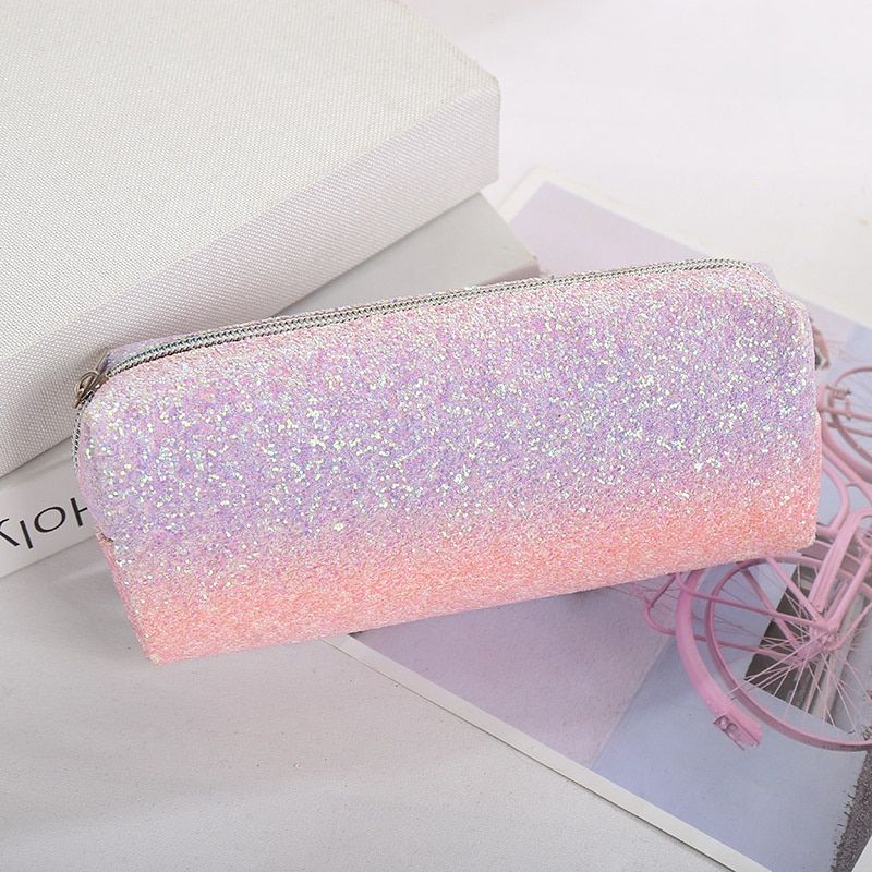 Ellen Brook 1 PCS Soft PVC Mixed Color Laser Pencils Bags Kawaii Girl Pencils Case Large Capacity School Supplies Stationery