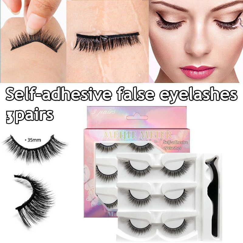 3 Pairs Of Eyelashes Glue-free Self-adhesive False Eyelashes
