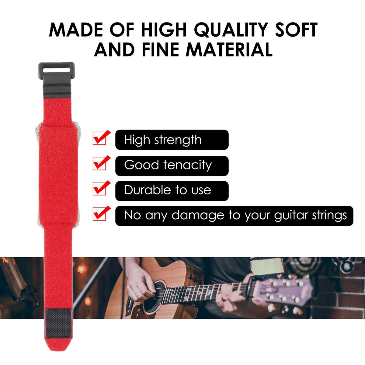 Muting Strap Guitar Bass Muter Fretboard Wraps String Dampener Noise Reducer Dampener Guitar/Bass String Mute Universal for String Acoustic Electric Classic Guitar String Instrument