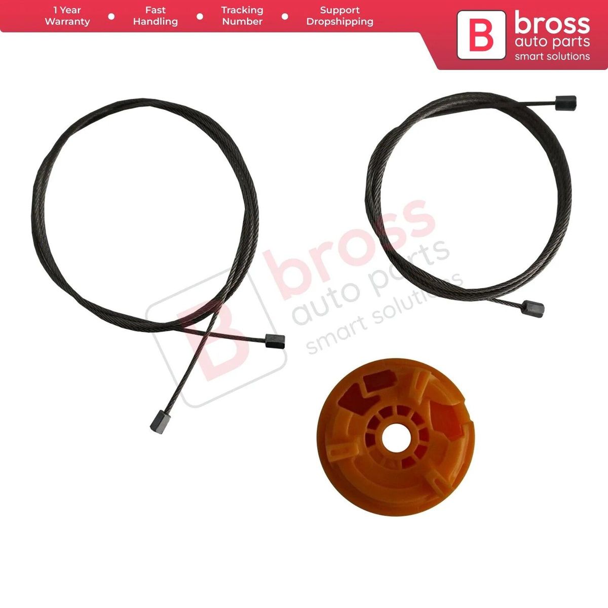 Bross Auto Parts BWR5338 Window Regulator Repair Set Front Right Door 9222W9 for Peugeot 207 5-Door Made in Turkey