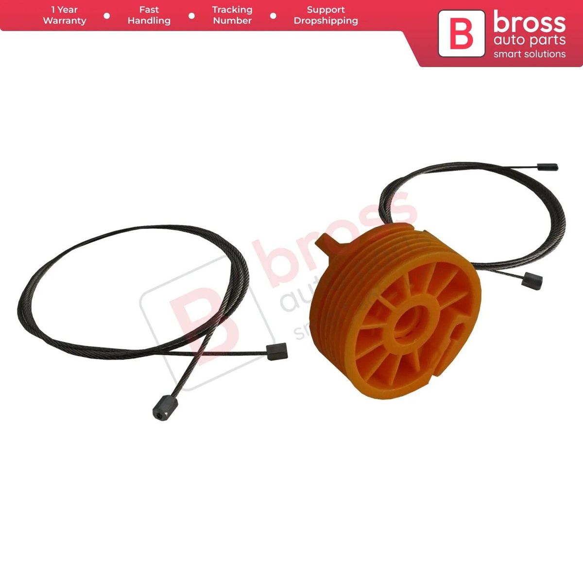 Bross Auto Parts BWR5338 Window Regulator Repair Set Front Right Door 9222W9 for Peugeot 207 5-Door Made in Turkey