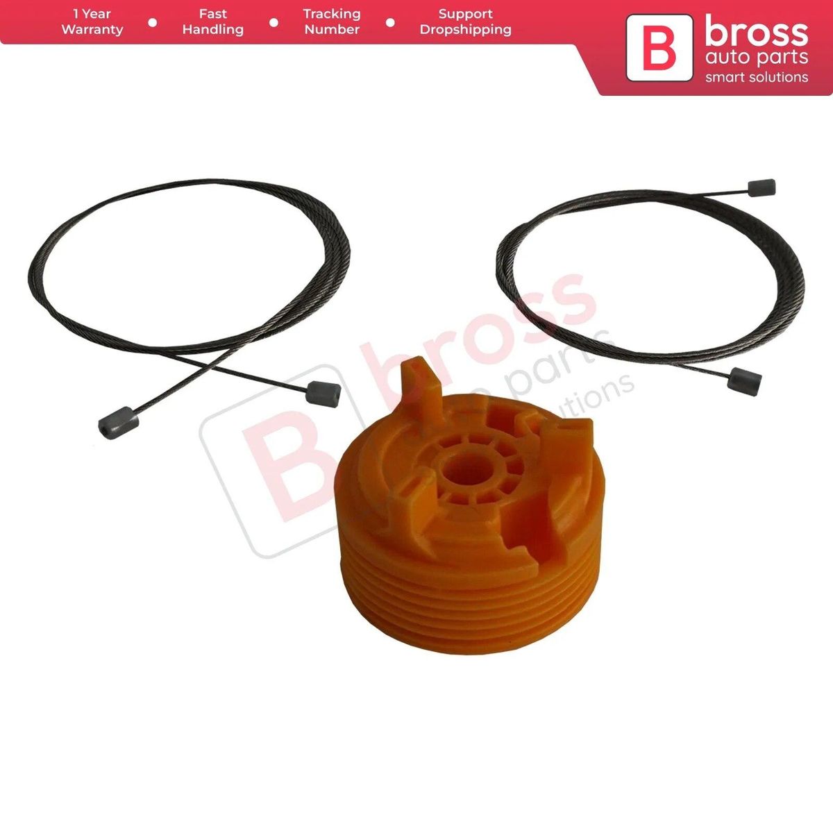 Bross Auto Parts BWR5338 Window Regulator Repair Set Front Right Door 9222W9 for Peugeot 207 5-Door Made in Turkey