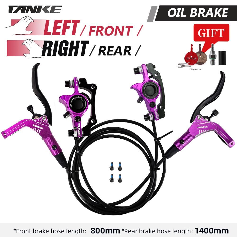 MTB Bike Hydraulic Disc Brake Set 160mm Rotors Oil Calliper Plate Front Rear Mountain Bicycle Clamp 22.2mm Handle A Pillar