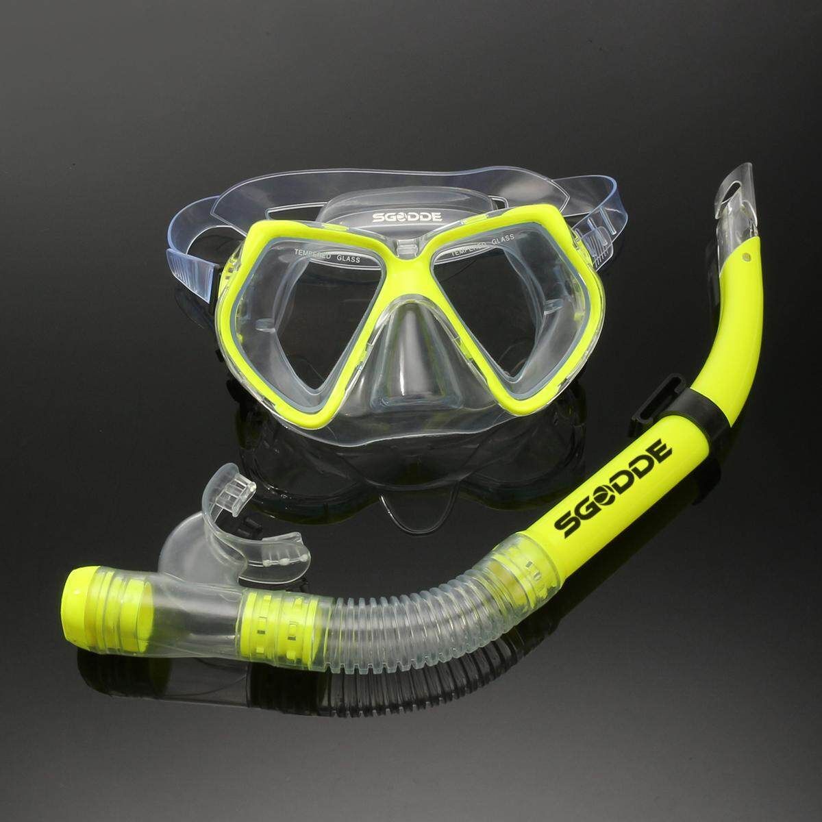 Adult Glass Swimming Swim Diving Scuba Anti-Fog & Snorkel Set