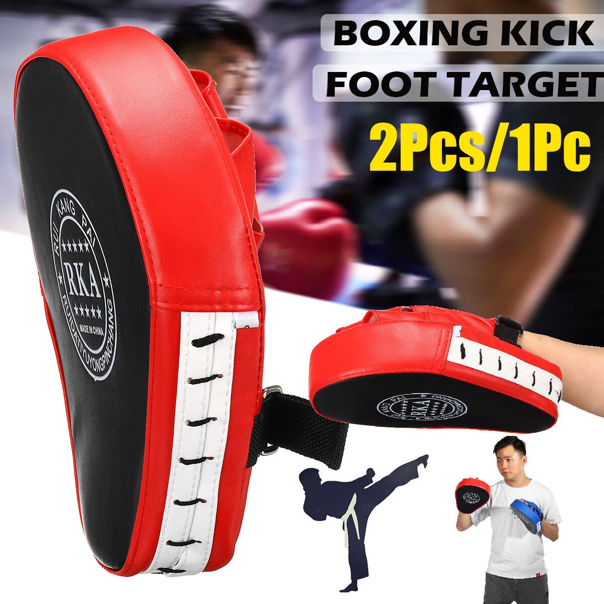 Training Boxing Mitts Target Focus Punch Pad Glove Karate Muay Protect Gym Red