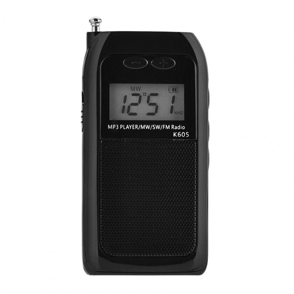 K605 Portable Mini Pocket Radio Speaker STEREO FM AM SW MW Digital Tuning Radio Receiver MP3 Music Player