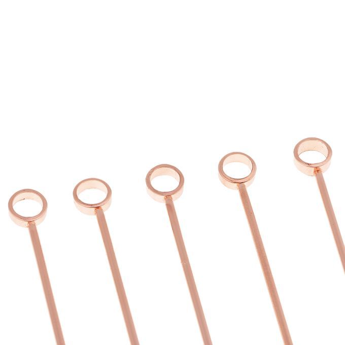 5pcs Stainless Steel Cocktail Fruit Sticks Bar Circle-Rose Gold