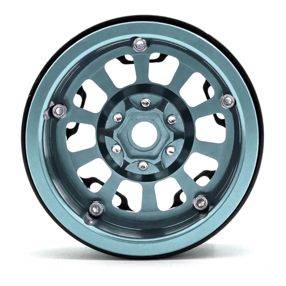 Aluminum Alloy Wheel Rim Beadlock 2.2in Wheel Rims Hub 4pcs Replacement for 1/10 1/8 TRX4 90046 90047 RR10 RC Car