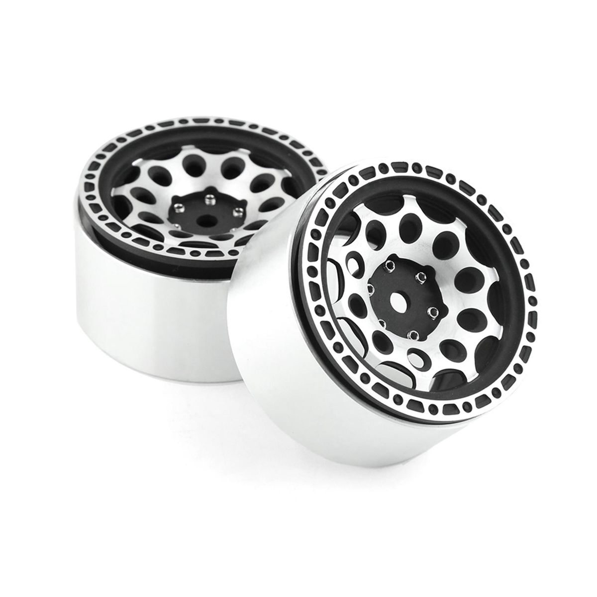 Aluminum Alloy Wheel Rim Beadlock Wheel Rims Hub 4pcs 2.2inch 65*35mm  Replacement for TRAX4 SCX10 D90 90046 RBX10 YIKONG 4102 4103 4082 CC01 REDCAT RC4WD Remote Control Car