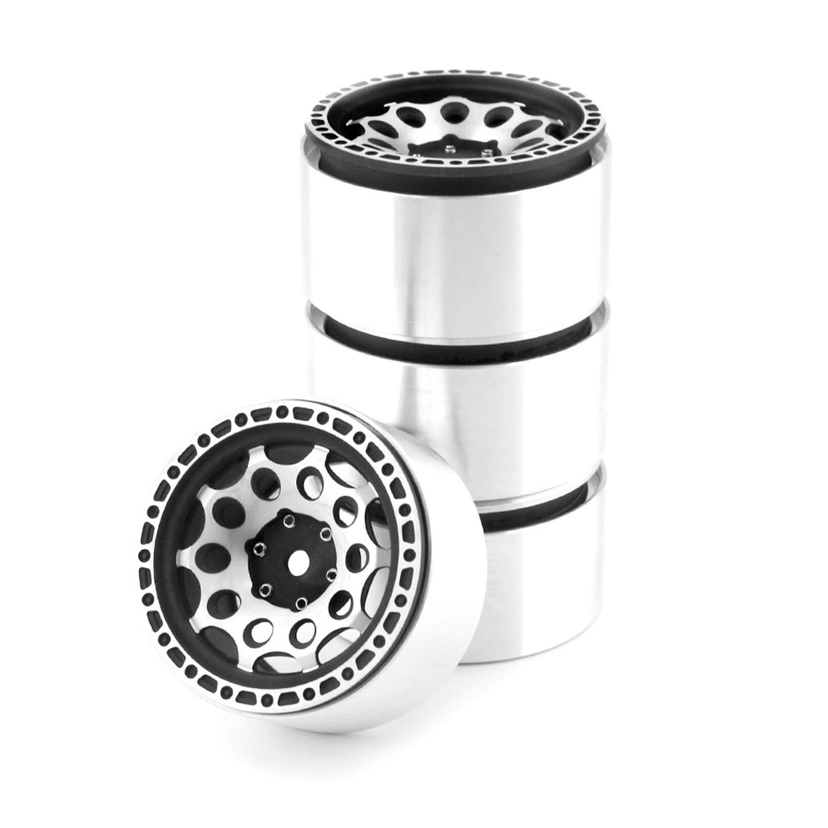 Aluminum Alloy Wheel Rim Beadlock Wheel Rims Hub 4pcs 2.2inch 65*35mm  Replacement for TRAX4 SCX10 D90 90046 RBX10 YIKONG 4102 4103 4082 CC01 REDCAT RC4WD Remote Control Car