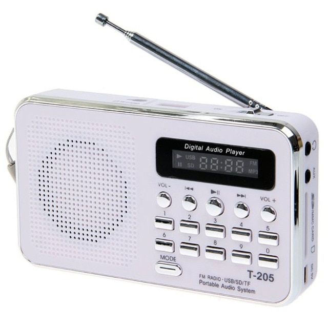 T-205 Fm Radio Receiver Portable Hifi Card Speaker Digital