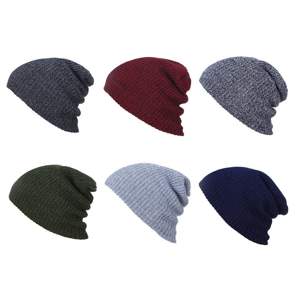 Mens Knitting Hat Winter Soft Warm Casual Acrylic Slouchy