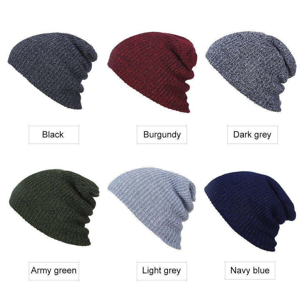 Mens Knitting Hat Winter Soft Warm Casual Acrylic Slouchy