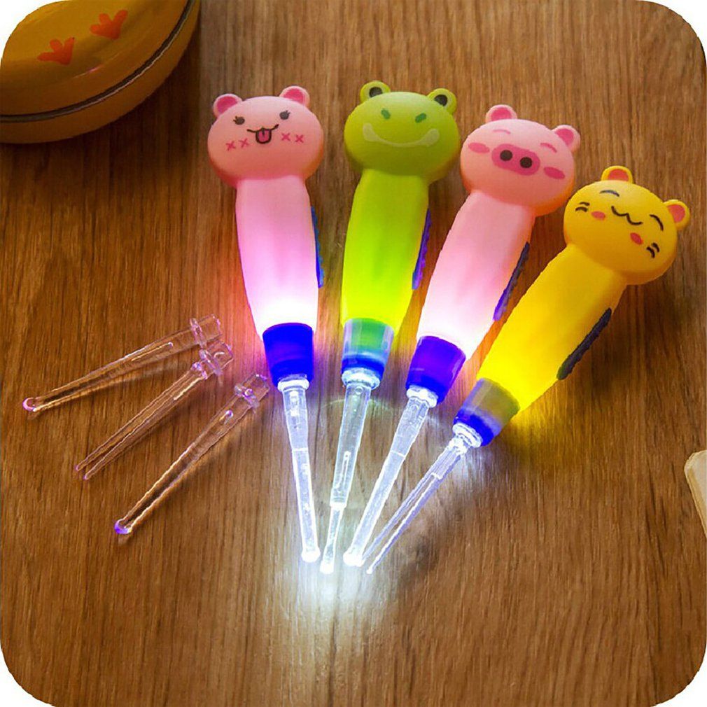Ear Spoon Cleaning With  Lighting Cute Cartoon Animal Earwax Remover Tool