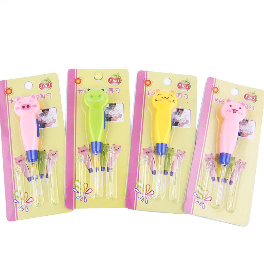 Ear Spoon Cleaning With  Lighting Cute Cartoon Animal Earwax Remover Tool