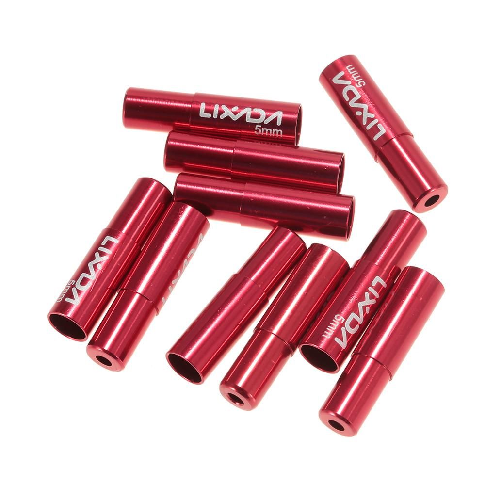 Lixada 10pcs 4mm/5mm Cycling Bike Derailleur Shift Brake Wire Cable End Cap Shifter Cable Housing Ferrules Tube Tops Replacement Set Aluminum Alloy