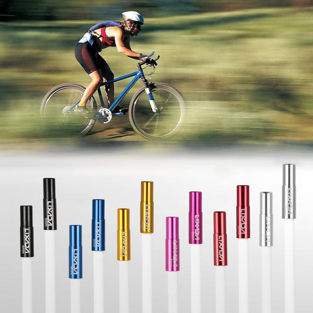 Lixada 10pcs 4mm/5mm Cycling Bike Derailleur Shift Brake Wire Cable End Cap Shifter Cable Housing Ferrules Tube Tops Replacement Set Aluminum Alloy