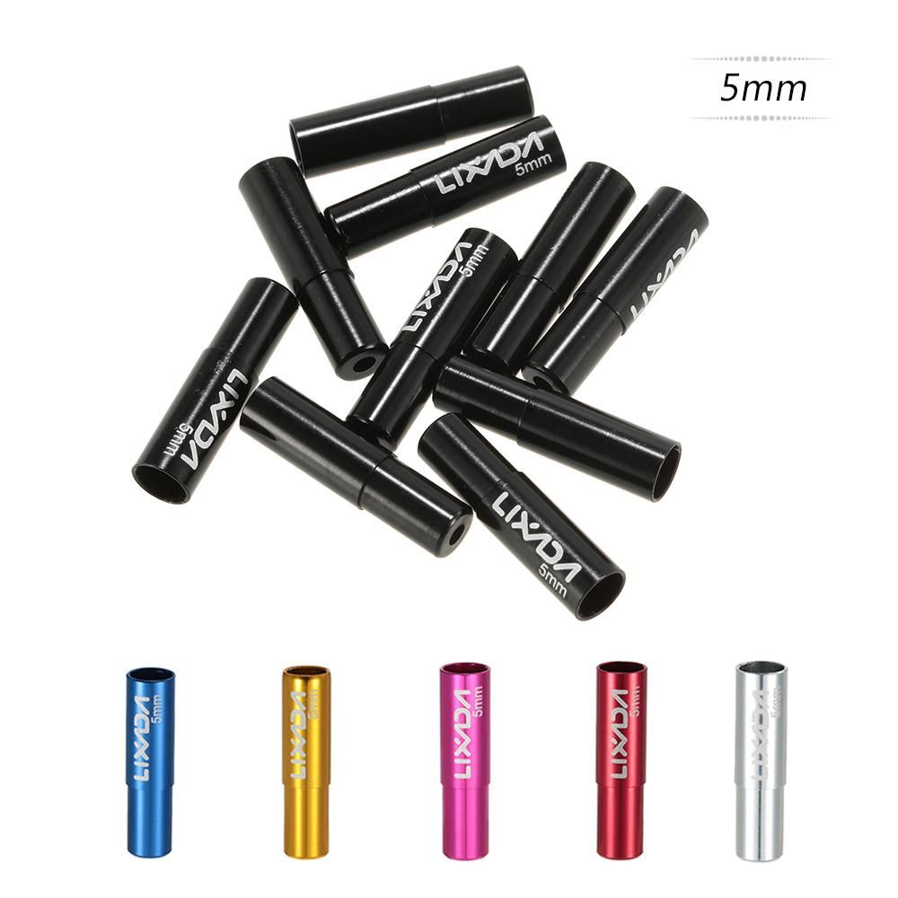 Lixada 10pcs 4mm/5mm Cycling Bike Derailleur Shift Brake Wire Cable End Cap Shifter Cable Housing Ferrules Tube Tops Replacement Set Aluminum Alloy