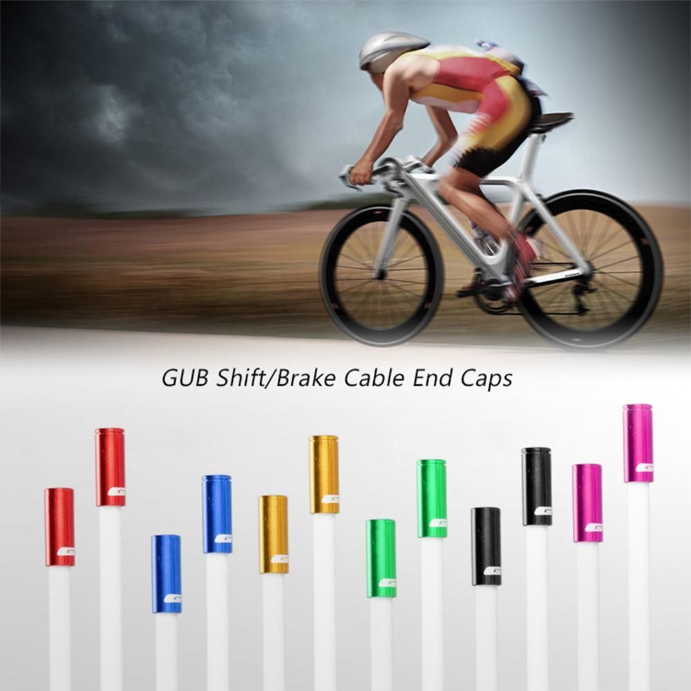 GUB 100pcs 4mm/5mm Aluminum Alloy Bike Derailleur Shift Brake Wire Cable End Cap Shifter Cable Housing Ferrules Tupe Tops Replacement Set